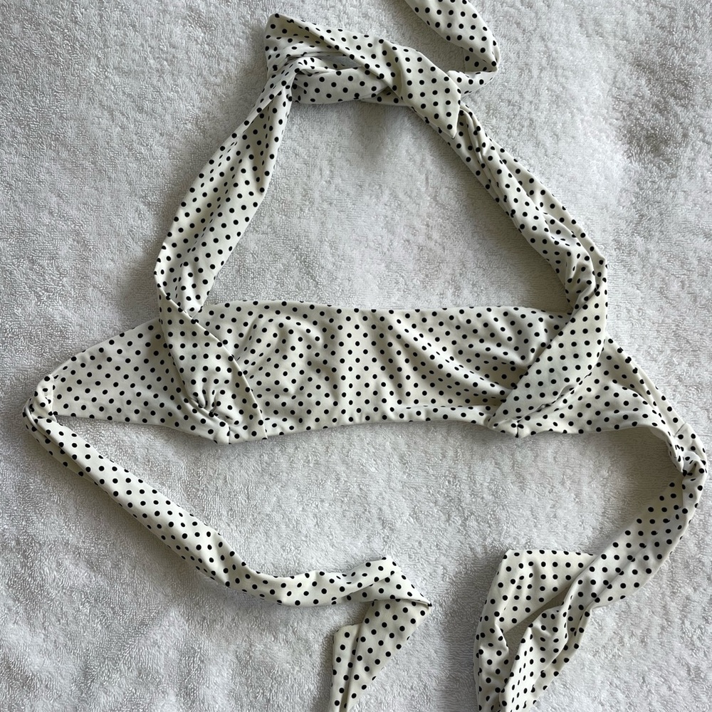 Frankie's Bikinis Black and White Polka Dot Wrap